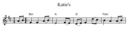 Katie's - staff notation