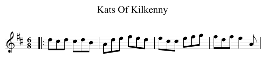 Kats Of Kilkenny - staff notation
