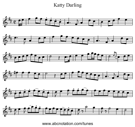 Katty Darling - staff notation