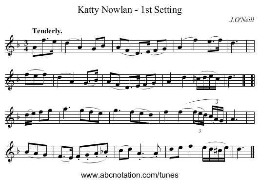 Katty Nowlan - 1st Setting - staff notation