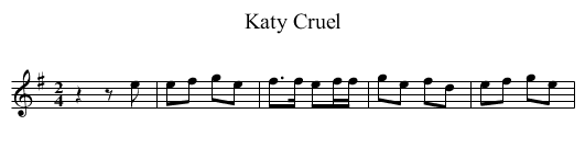 Katy Cruel - staff notation