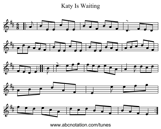 Katy Is Waiting - staff notation