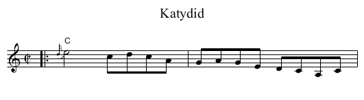 Katydid - staff notation