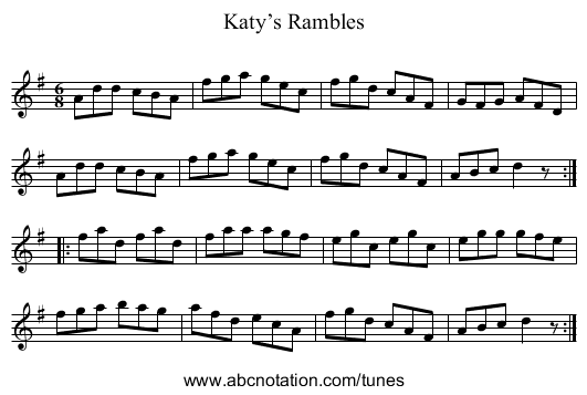 Katy’s Rambles - staff notation