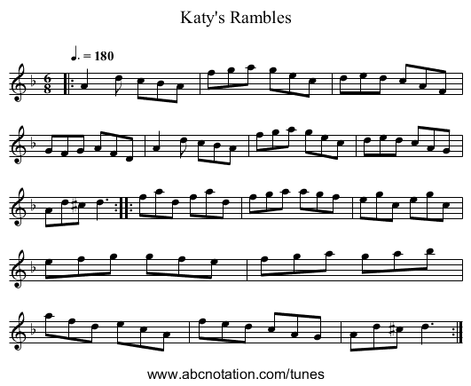 Katy's Rambles - staff notation