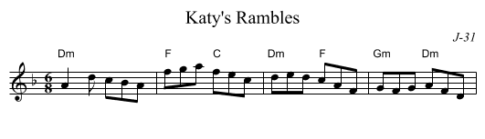 Katy's Rambles - staff notation