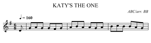KATY'S THE ONE - staff notation