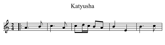Katyusha - staff notation