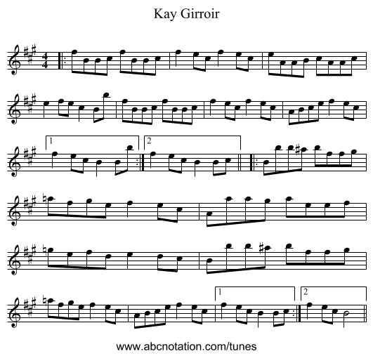 Kay Girroir - staff notation