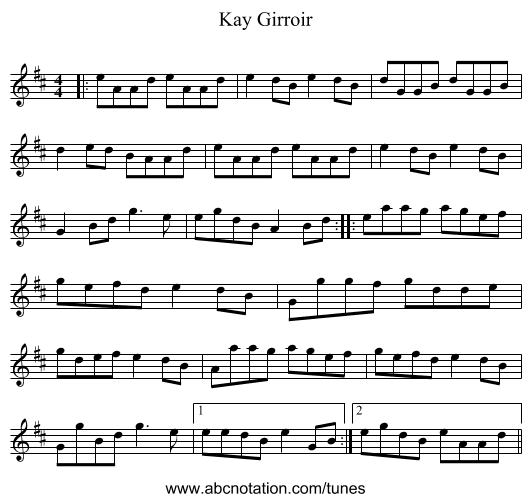 Kay Girroir - staff notation