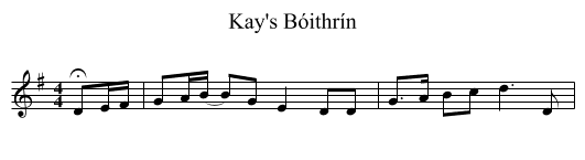 Kay's Bóithrín - staff notation