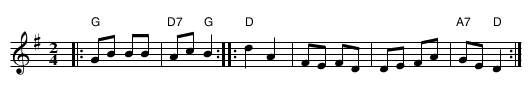 Kazazok  [G,D] - staff notation