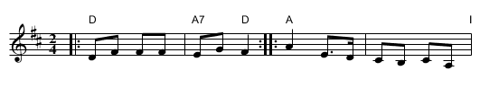 Kazazok - staff notation