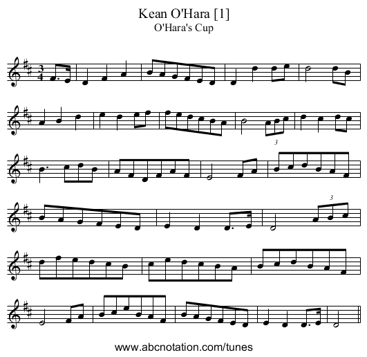 Kean O'Hara [1] - staff notation