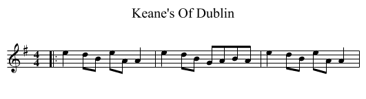 Keane's Of Dublin - staff notation