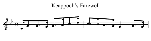 Keappoch’s Farewell - staff notation