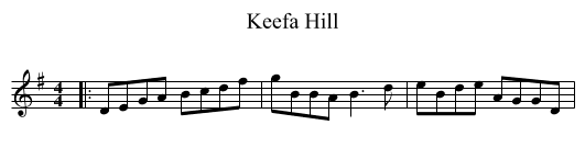 Keefa Hill - staff notation