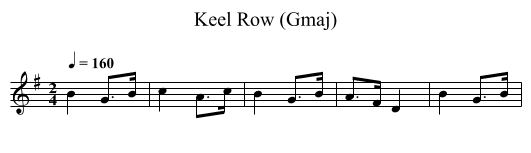 Keel Row (Gmaj) - staff notation