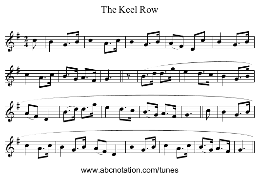 Keel Row, The - staff notation
