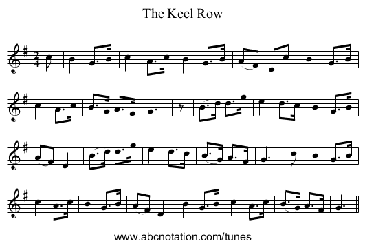 Keel Row, The - staff notation