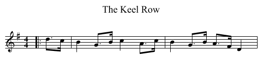 Keel Row, The  - staff notation