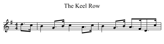 Keel Row, The  - staff notation