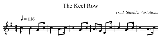 Keel Row, The - staff notation