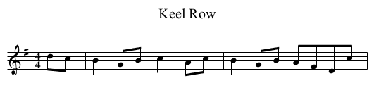 Keel Row - staff notation
