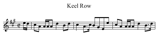 Keel Row - staff notation