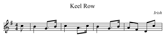 Keel Row - staff notation