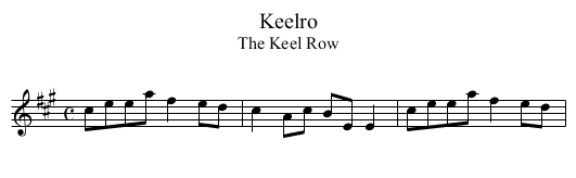 Keelro - staff notation
