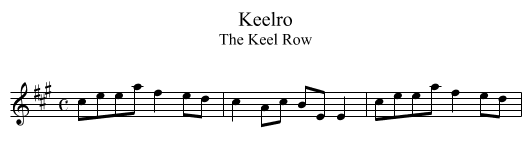 Keelro - staff notation