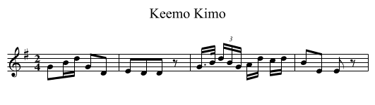 Keemo Kimo - staff notation