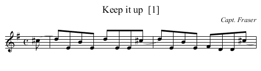 Keep it up  [1] - staff notation