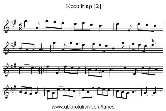 Keep it up [2] - staff notation
