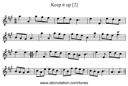 Keep it up [2] - staff notation