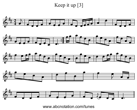 Keep it up [3] - staff notation