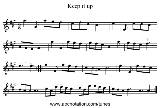 Keep it up - staff notation