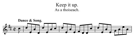 Keep it up. - staff notation