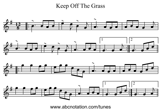 Keep Off The Grass - staff notation