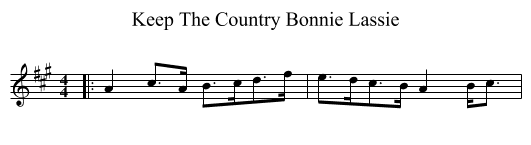 Keep The Country Bonnie Lassie - staff notation