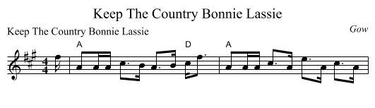 Keep The Country Bonnie Lassie - staff notation