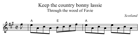 Keep the country bonny lassie - staff notation