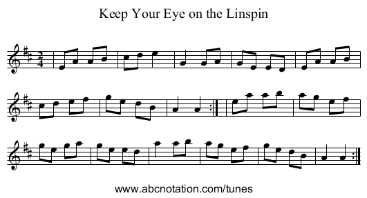 Keep Your Eye on the Linspin - staff notation