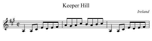 Keeper Hill - staff notation