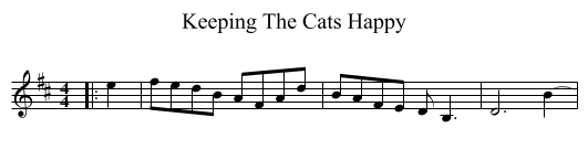 Keeping The Cats Happy - staff notation