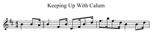 Keeping Up With Calum - staff notation