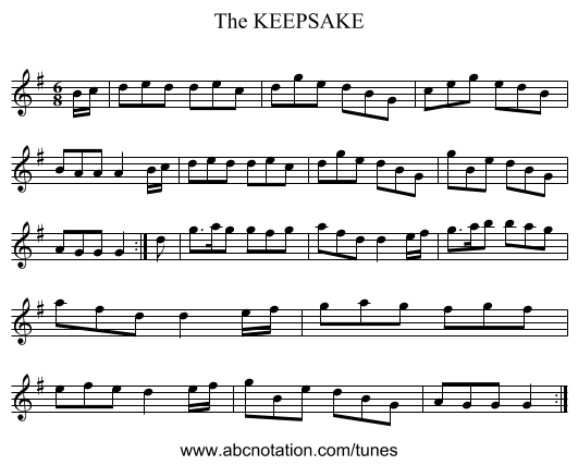 KEEPSAKE, The - staff notation