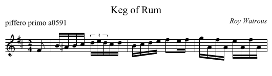 Keg of Rum - staff notation