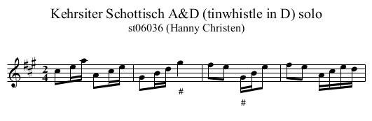 Kehrsiter Schottisch A&D (tinwhistle in D) solo - staff notation